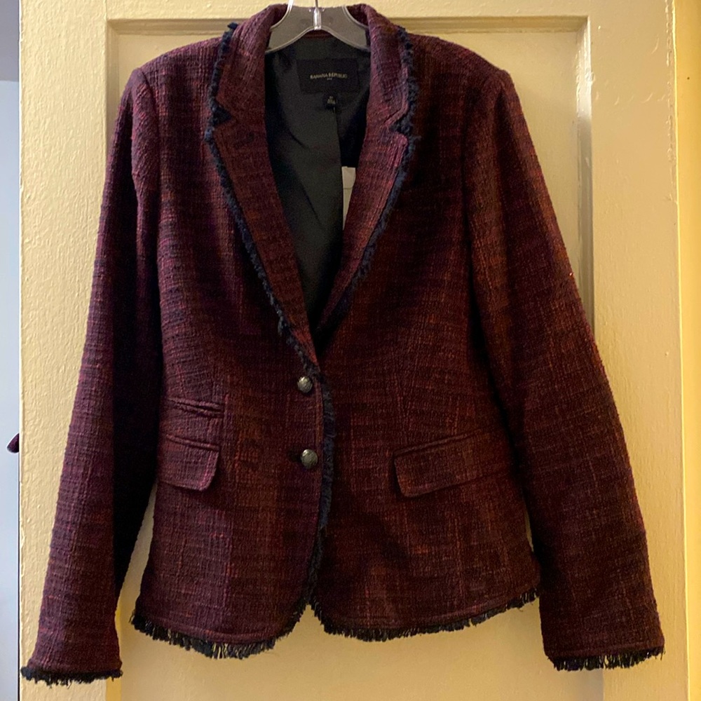 Dark red tweed jacket